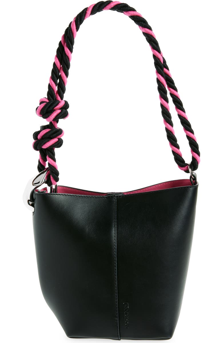 JW Anderson The JWA Small Corner Leather Bucket Bag, Main, color,