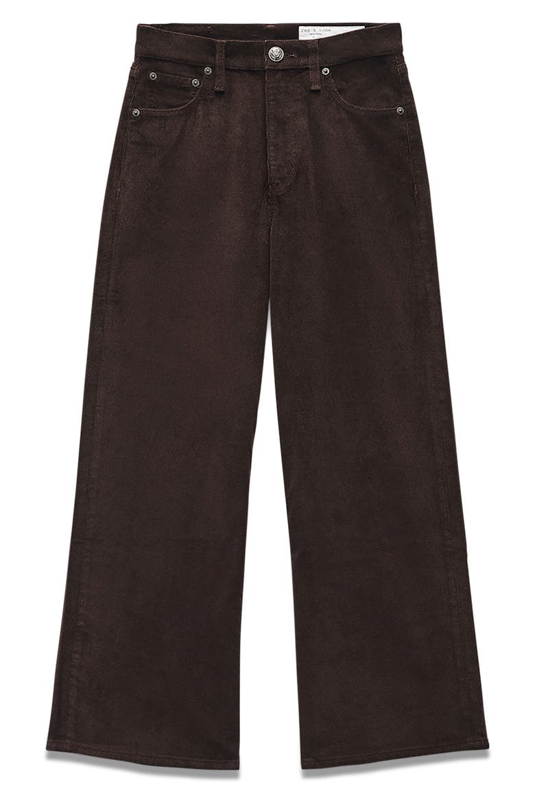 Andi Ankle Wide Leg Corduroy Jeans, Alternate, color, DARK BROWN