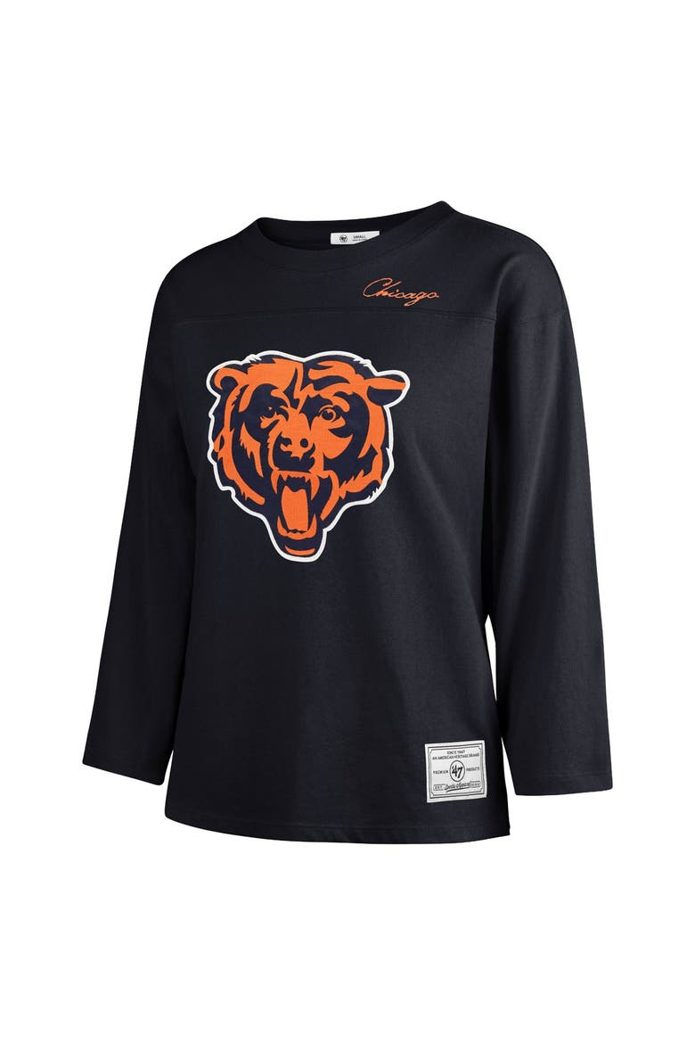 Women's '47 Navy Chicago Bears Game Nod Timeless Long Sleeve T-Shirt, Alternate, color, Navy