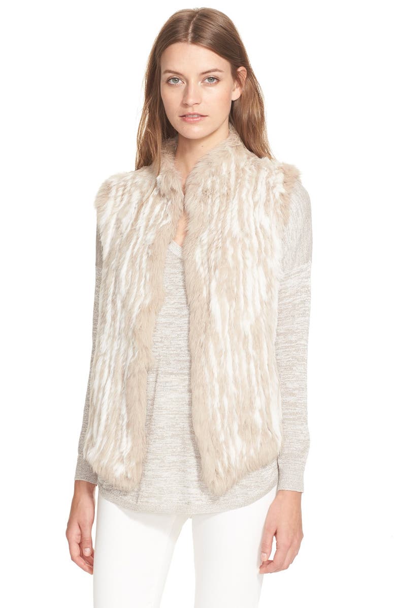 Joie 'Mahoney' Genuine Rabbit Fur Vest, Main, color, 