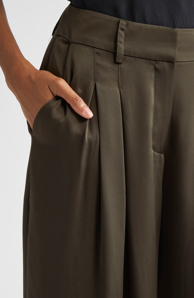 Ramy Brook Oscar Pleated Pants, Alternate, color, Deep Olive