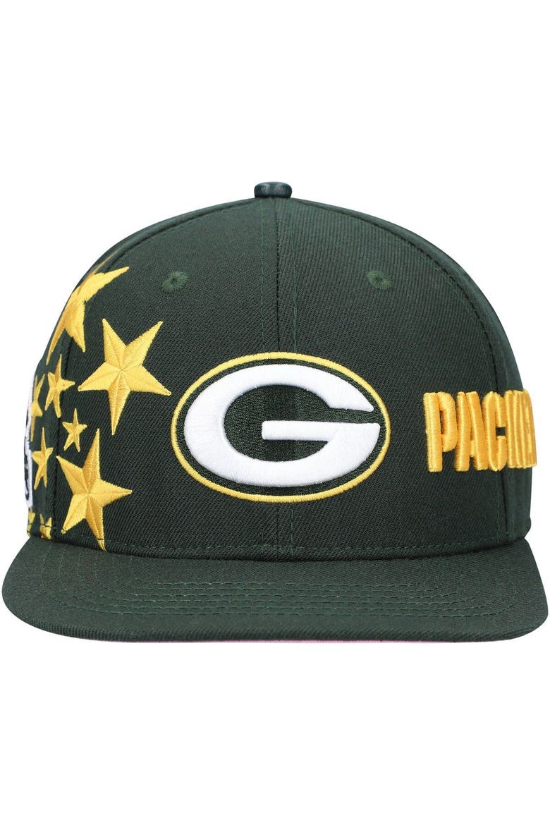 Men's Pro Standard Green Bay Packers Green Stars Snapback Hat, Alternate, color, Green