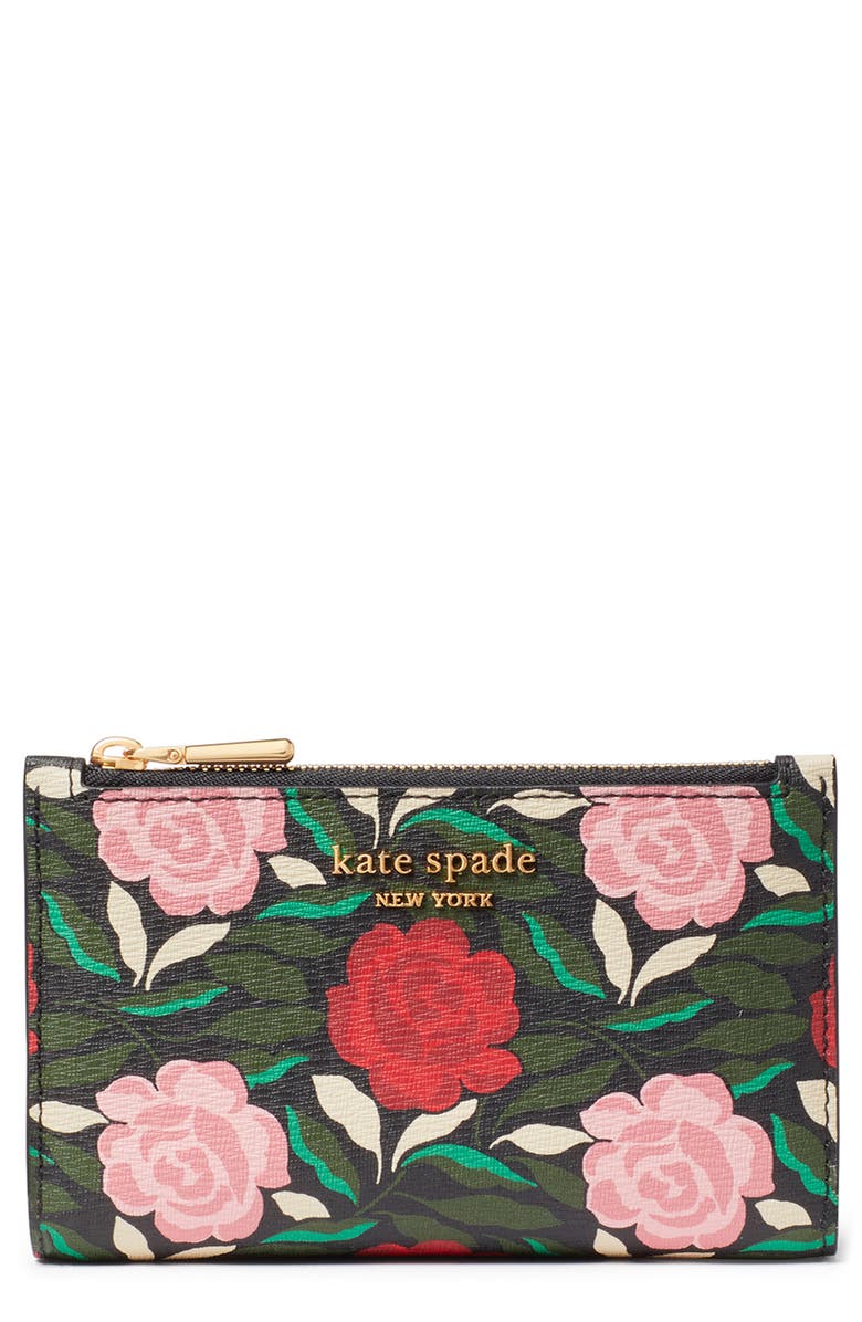 Kate Spade New York morgan rose garden print wallet, Main, color,