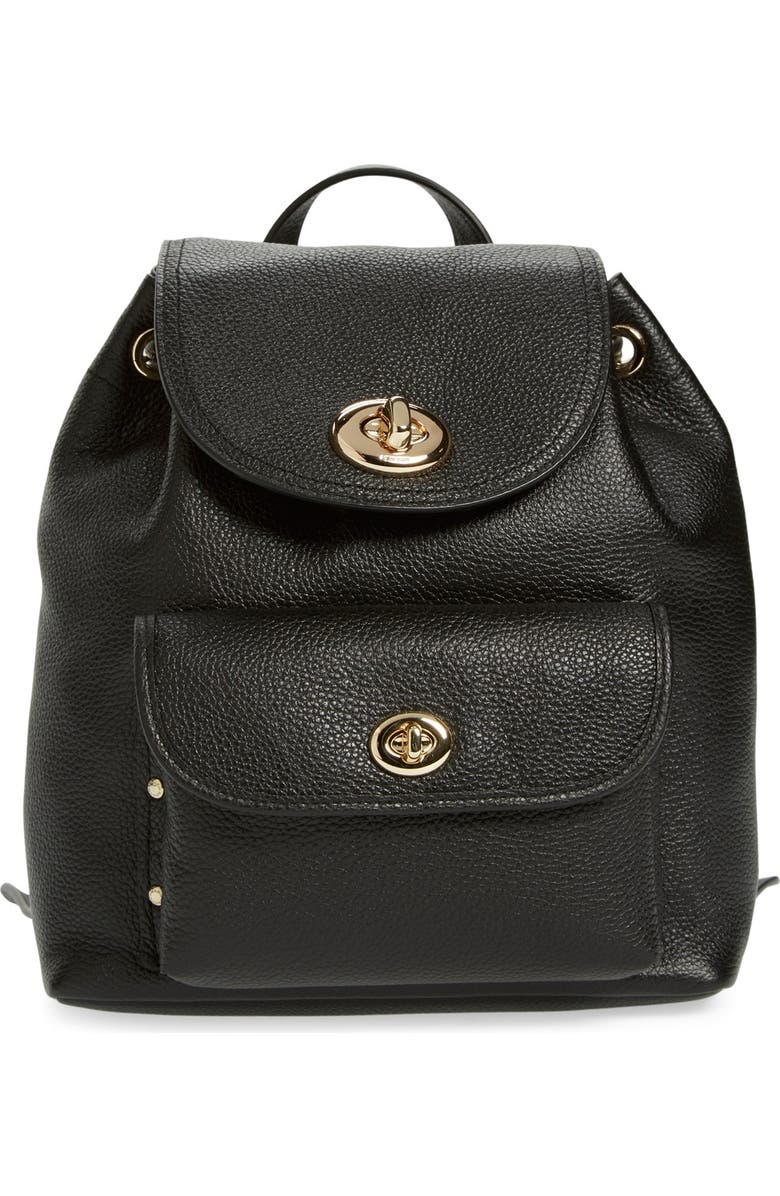COACH 'Mini' Pebbled Leather Rucksack, Main, color,