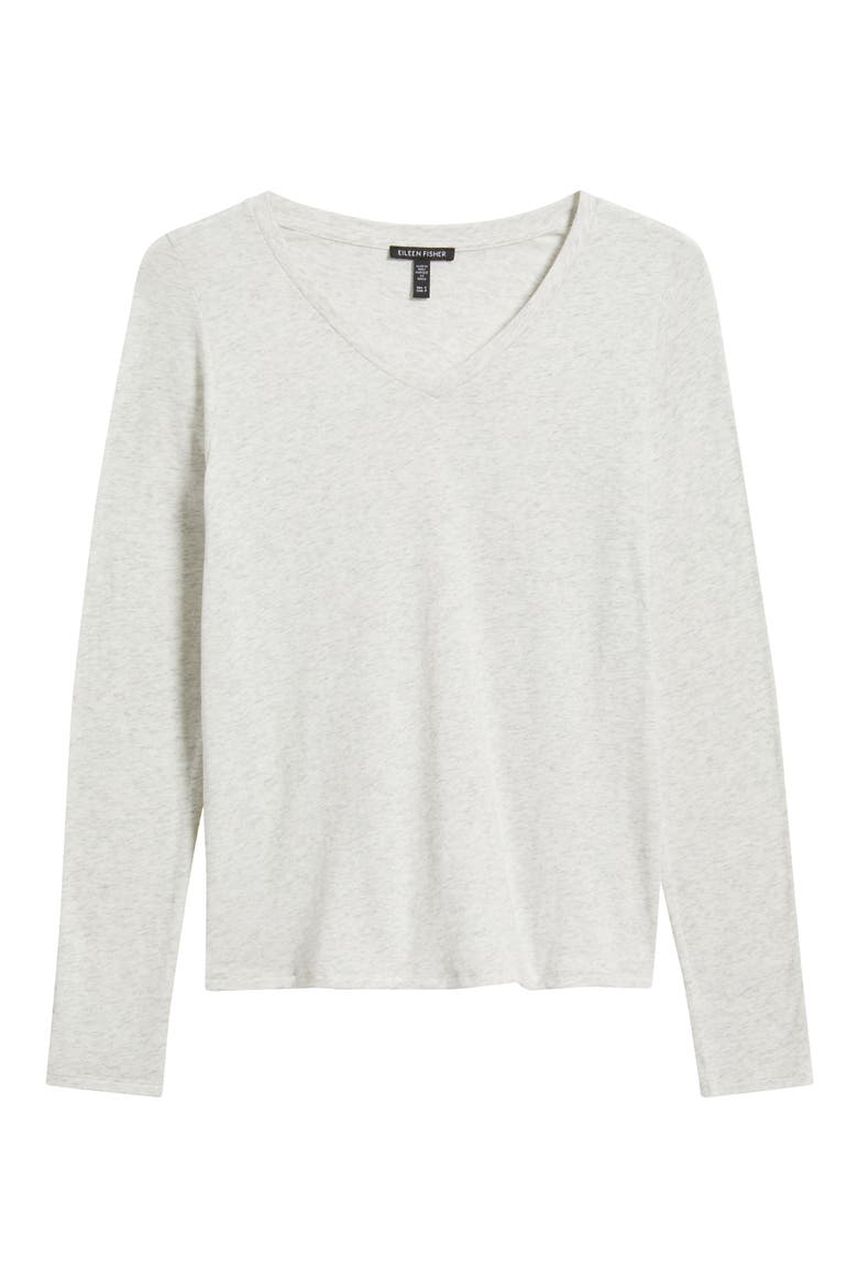 V-Neck Long Sleeve T-Shirt, Alternate, color, SEA SALT