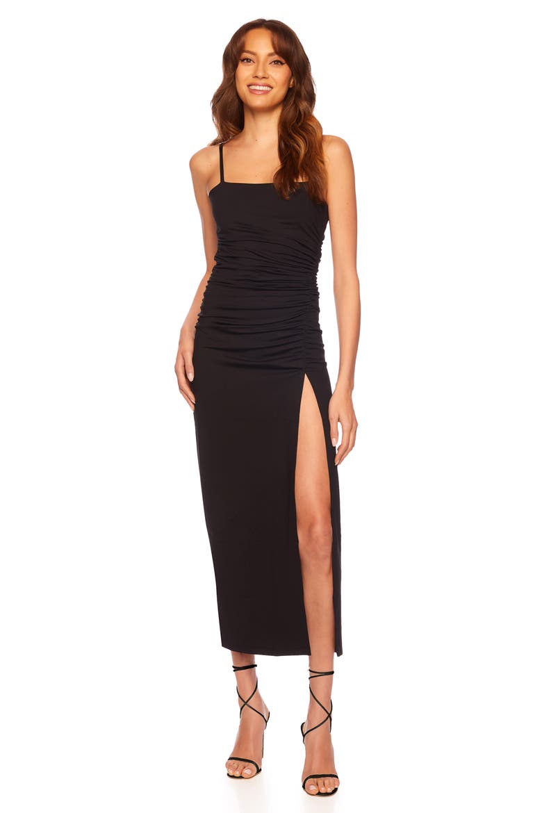 Sleeveless Body-Con Midi Dress, Alternate, color, BLACK