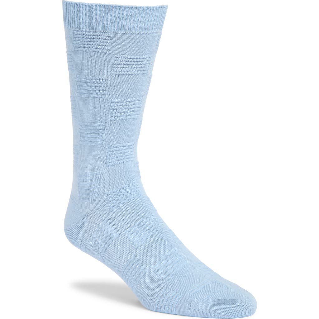 Nordstrom Textured Check Viscose Blend Socks In Light Blue