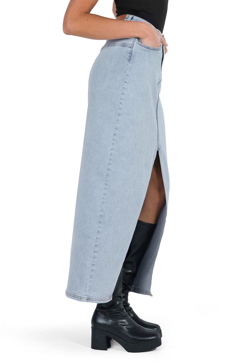 Princess Polly Batkins High Waist Denim Skirt, Alternate, color, 