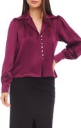 Karen Kane Satin Button-Up Shirt