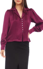 Karen Kane Satin Button-Up Shirt