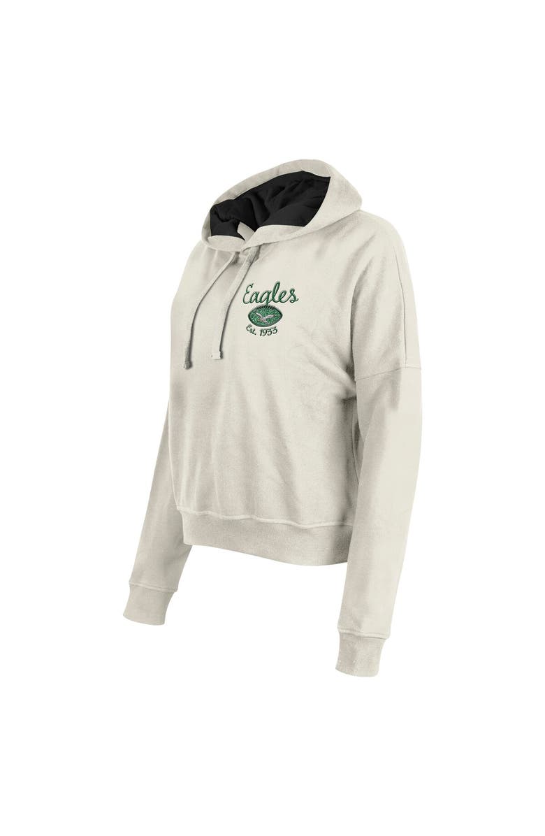 New Era Women's New Era Cream Philadelphia Eagles 3rd Down Historic Pullover Hoodie, Alternate, color, 