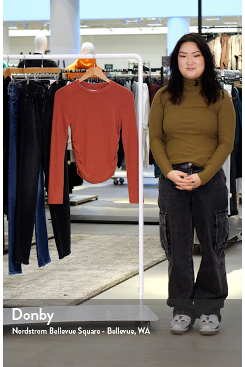 Long Sleeve Ruched Brushed Jersey Top video