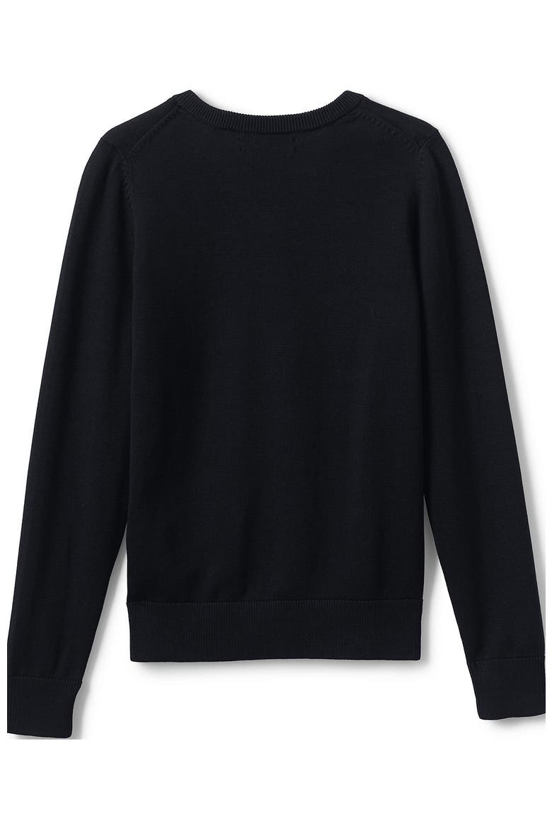 School Uniform Boys Cotton Modal Fine Gauge V-neck Sweater, Alternate, color, Black
