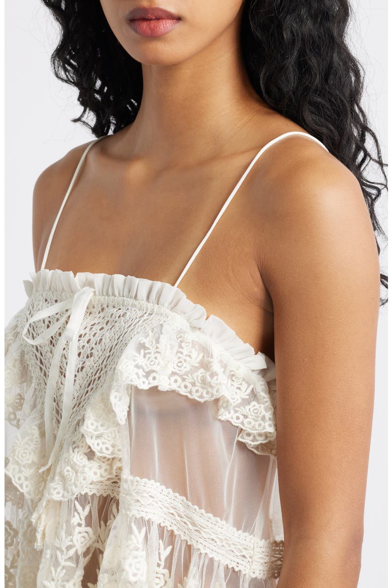 Sofia Embroidered Mesh Tank Top, Alternate, color, IVORY