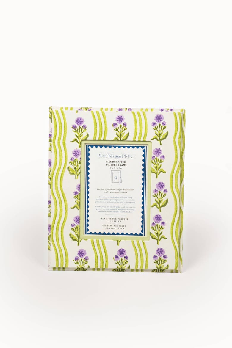 Block Print Photo Frame Leher, Alternate, color, Lilac