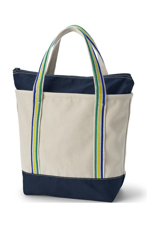 Lands' End Zip Top Canvas Tote Bag In Multi