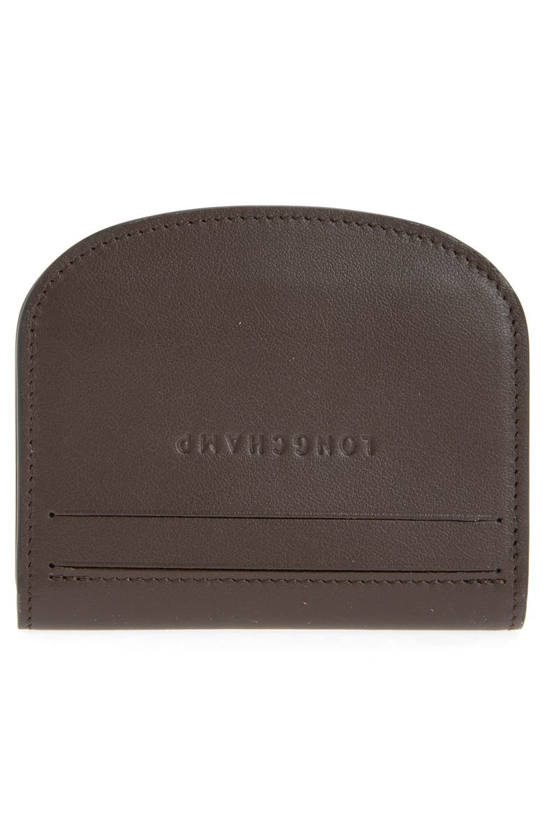 Longchamp Le Pliage Xtra Leather Flap Card Case, Alternate, color, Mocha