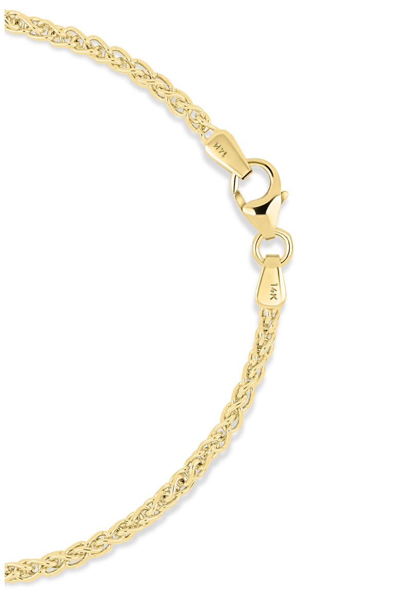 14K Gold Wheat Chain Bracelet, Alternate, color, 14K YELLOW GOLD