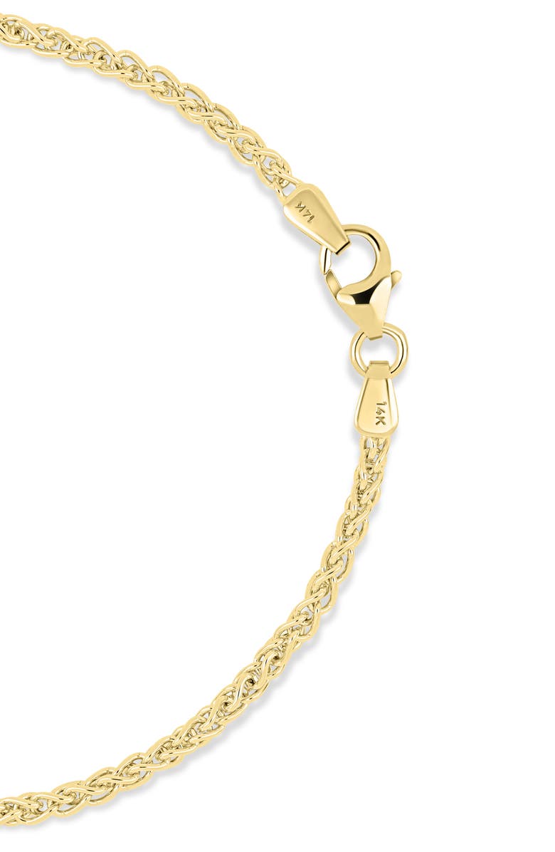 Bony Levy 14K Gold Wheat Chain Bracelet, Alternate, color, 14K Yellow Gold