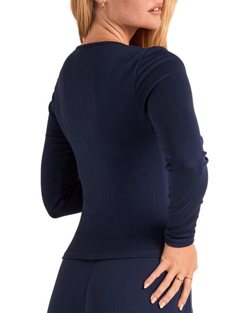 Adore Me Pointelle Long Sleeve Top In Transparent
