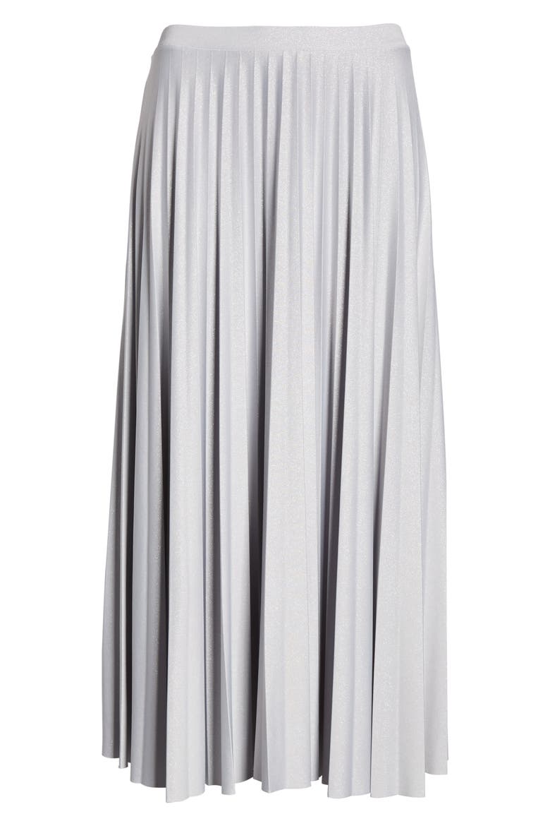 PLEATED SKIRT, Alternate, color, GREY- SILVER FOIL