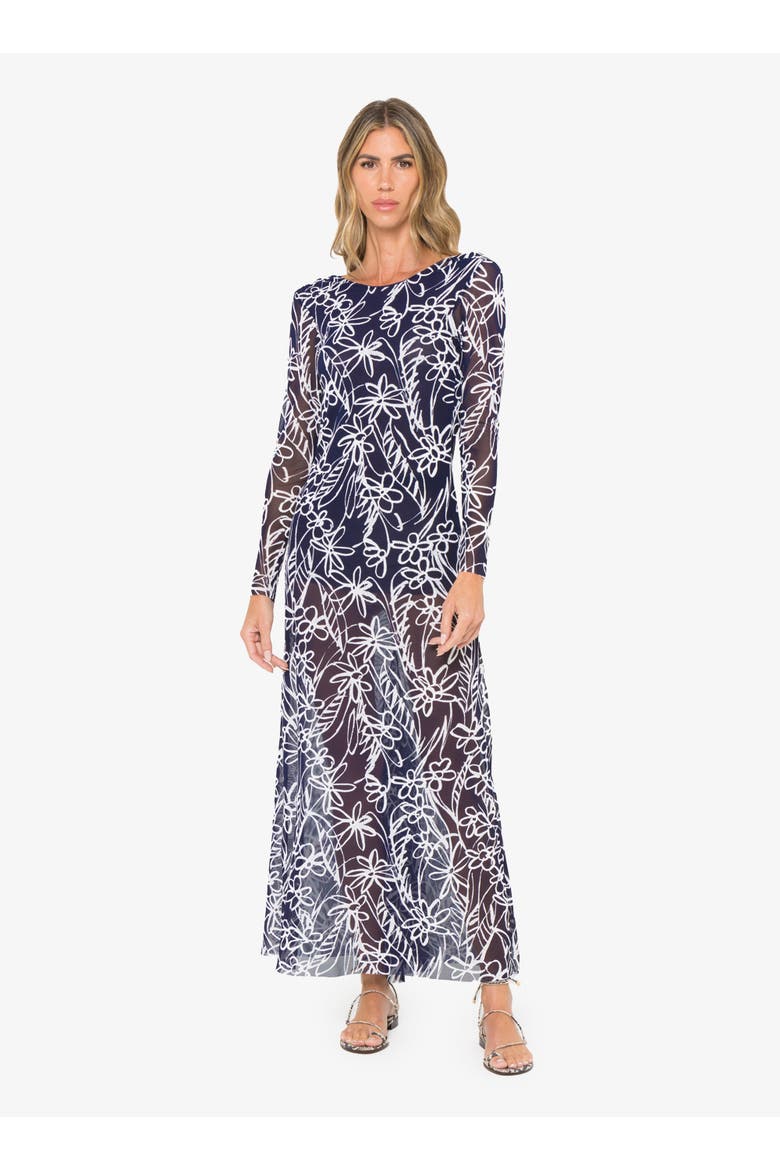 Gaia Dress, Main, color, Navy/White Floral