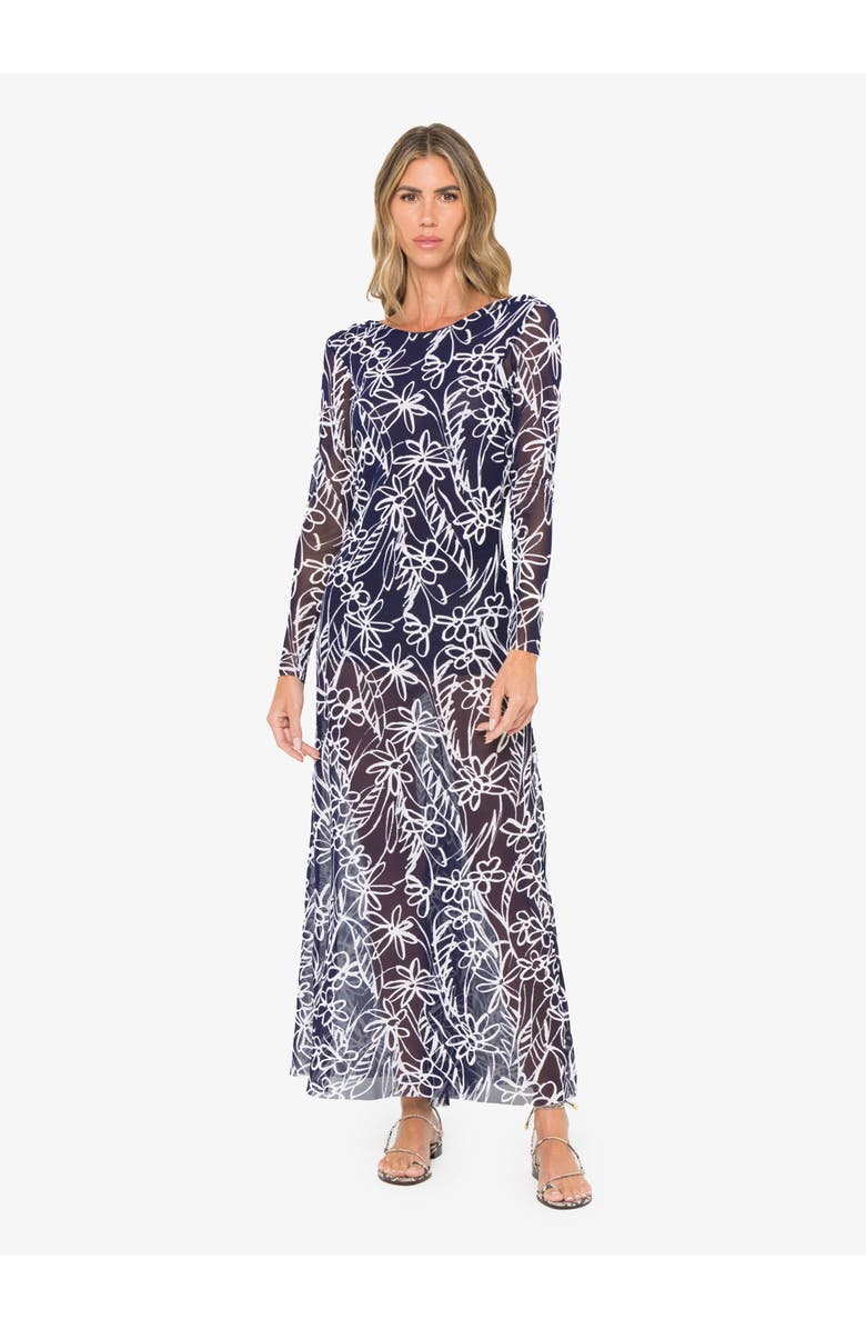 JBQ Gaia Dress, Main, color, Navy/White Floral