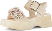 Gabor Raffia Appliqué Platform Sandal