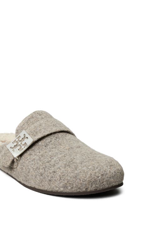 Tory Burch Mellow Faux Shearling Lined Mule In Gray