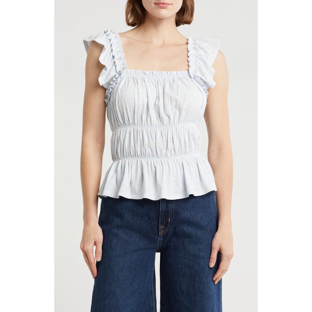 Melrose And Market Smocked Cotton Tank Top