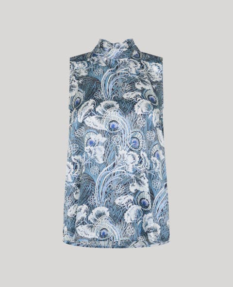 Peacock Tie Neck Blouse