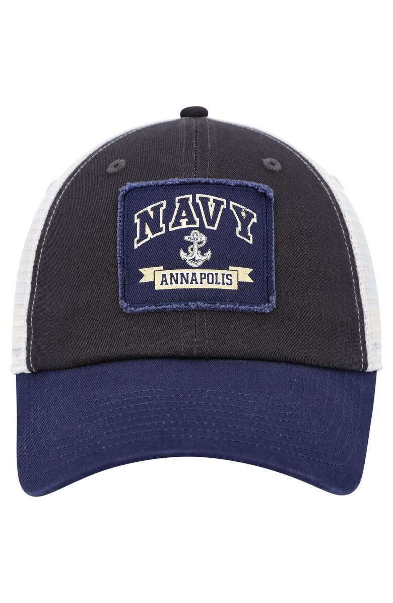 COLOSSEUM Men's Colosseum  Charcoal Navy Midshipmen Objection Snapback Hat, Alternate, color, 