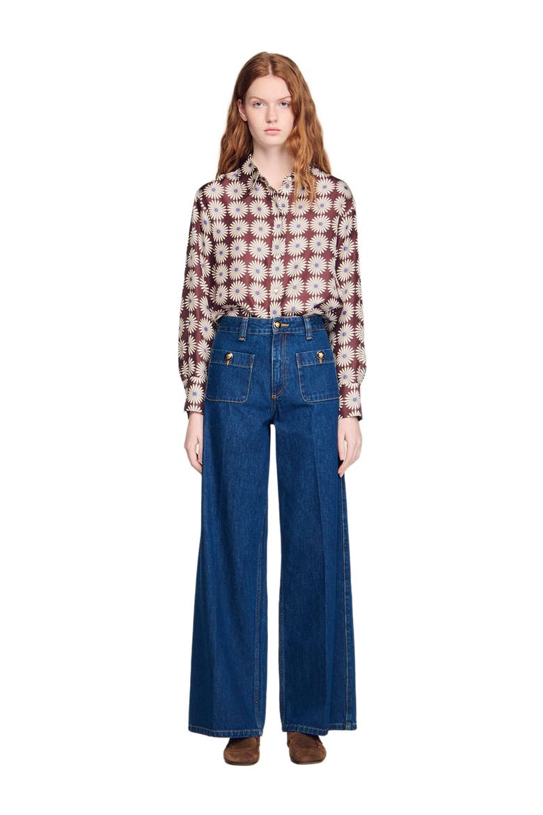Raw straight patch pocket jeans, Alternate, color, Deep blue