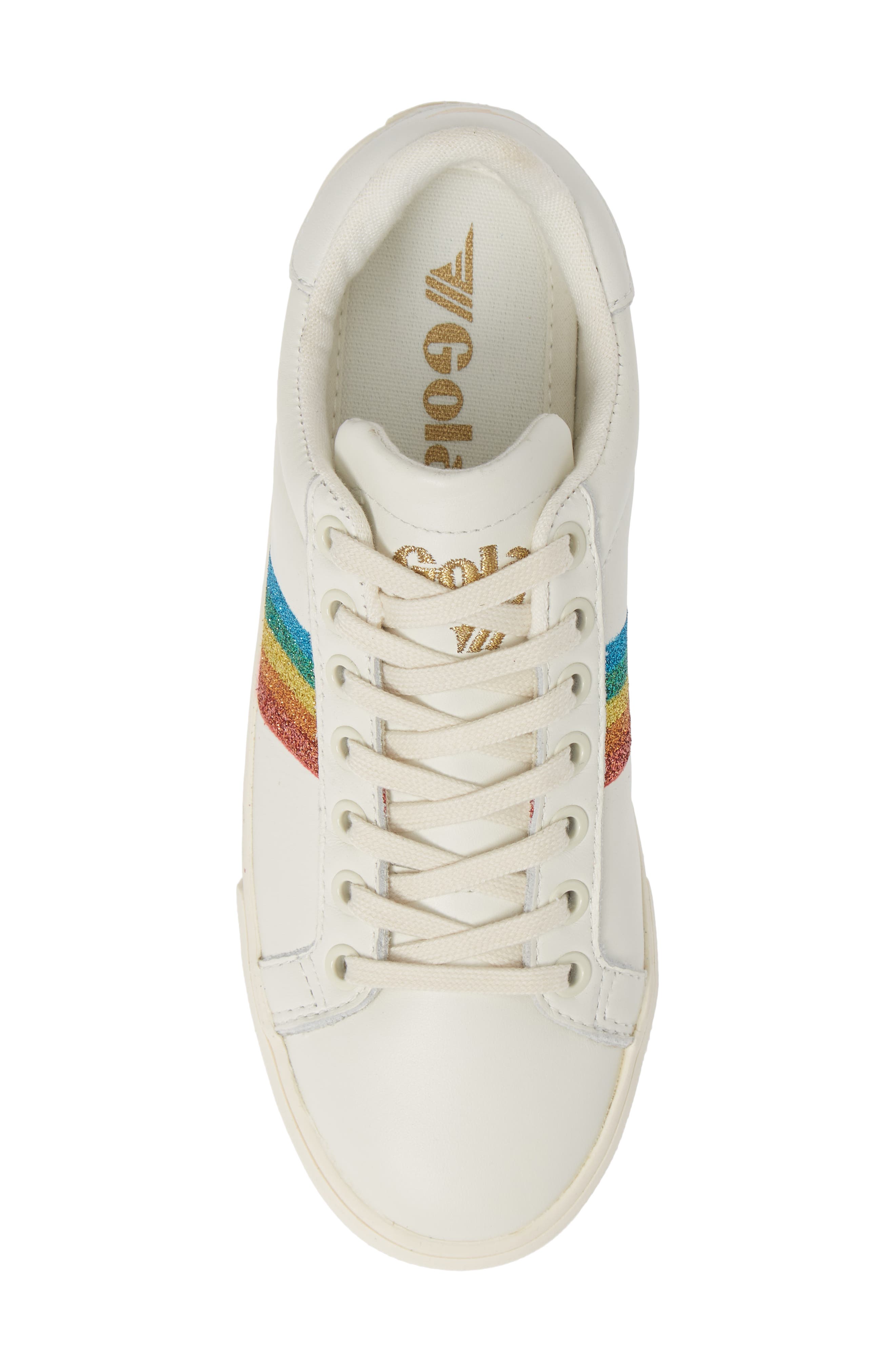 Orchid Rainbow Glitter Sneaker, Alternate, color, OFF WHITE/ MULTI LEATHER