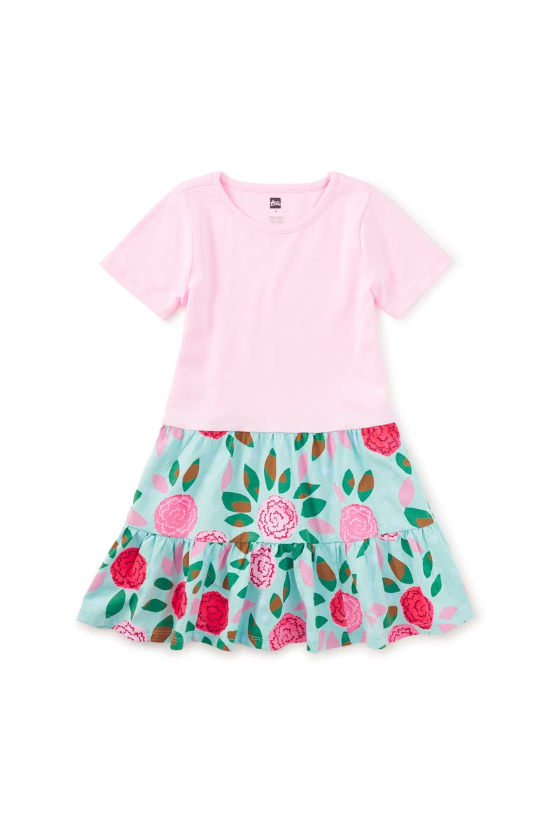 Tier Skirted Twirl Dress, Main, color, Spinning Carnations