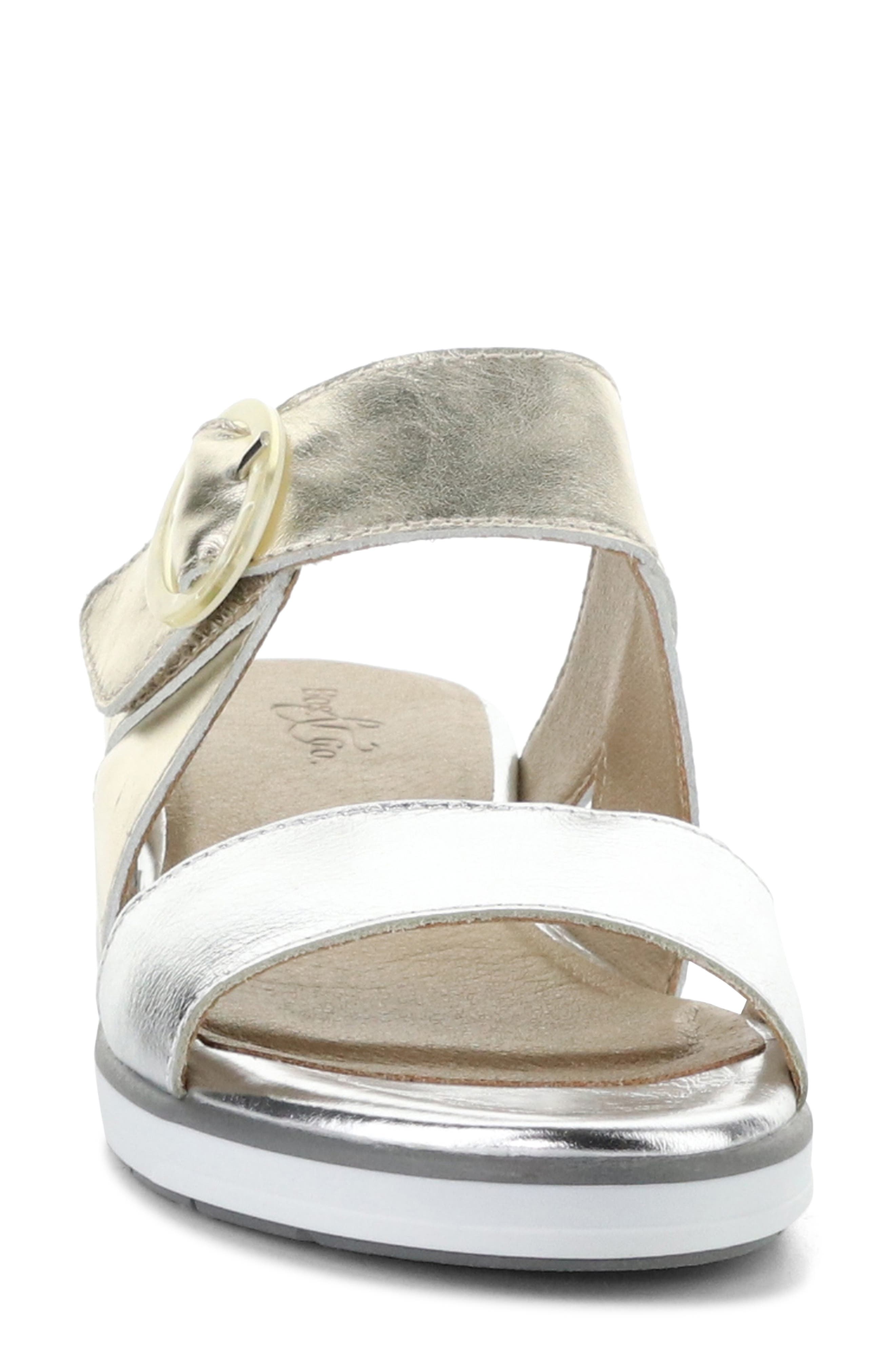Bos. & Co. Asha Wedge Sandal, Alternate, color, Silver/ Champagne