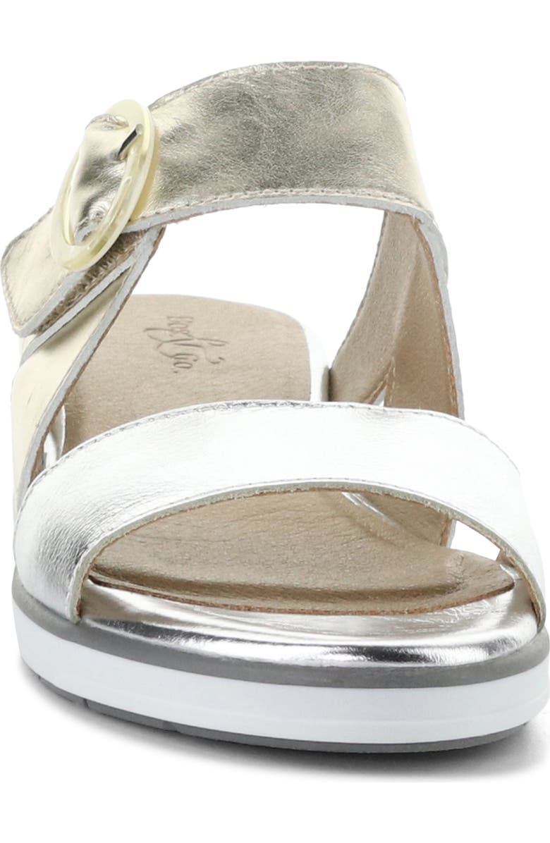 Bos. & Co. Asha Wedge Sandal, Alternate, color, Silver/ Champagne