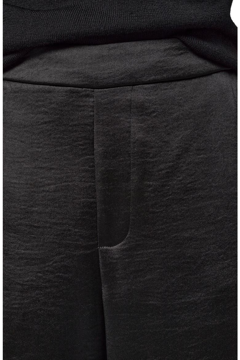 Wide Leg Pull On Pants, Alternate, color, BLACK