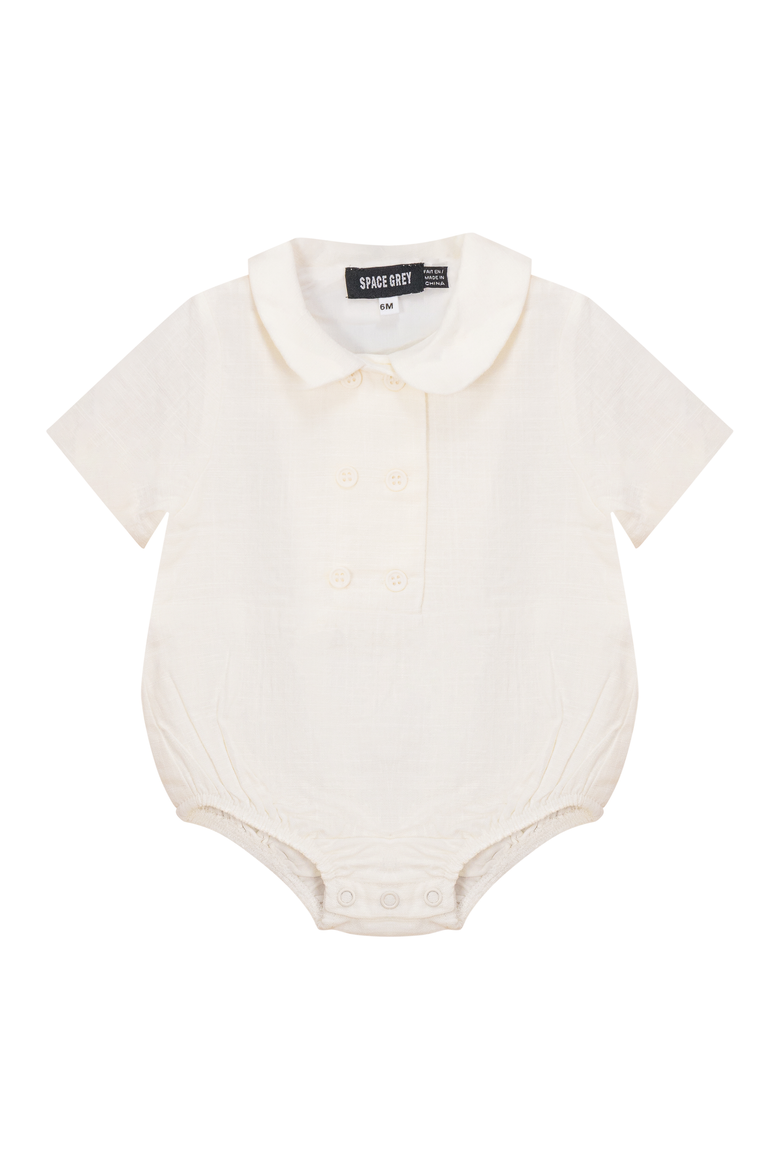 Woven Buttoned Romper, Main, color, Off White