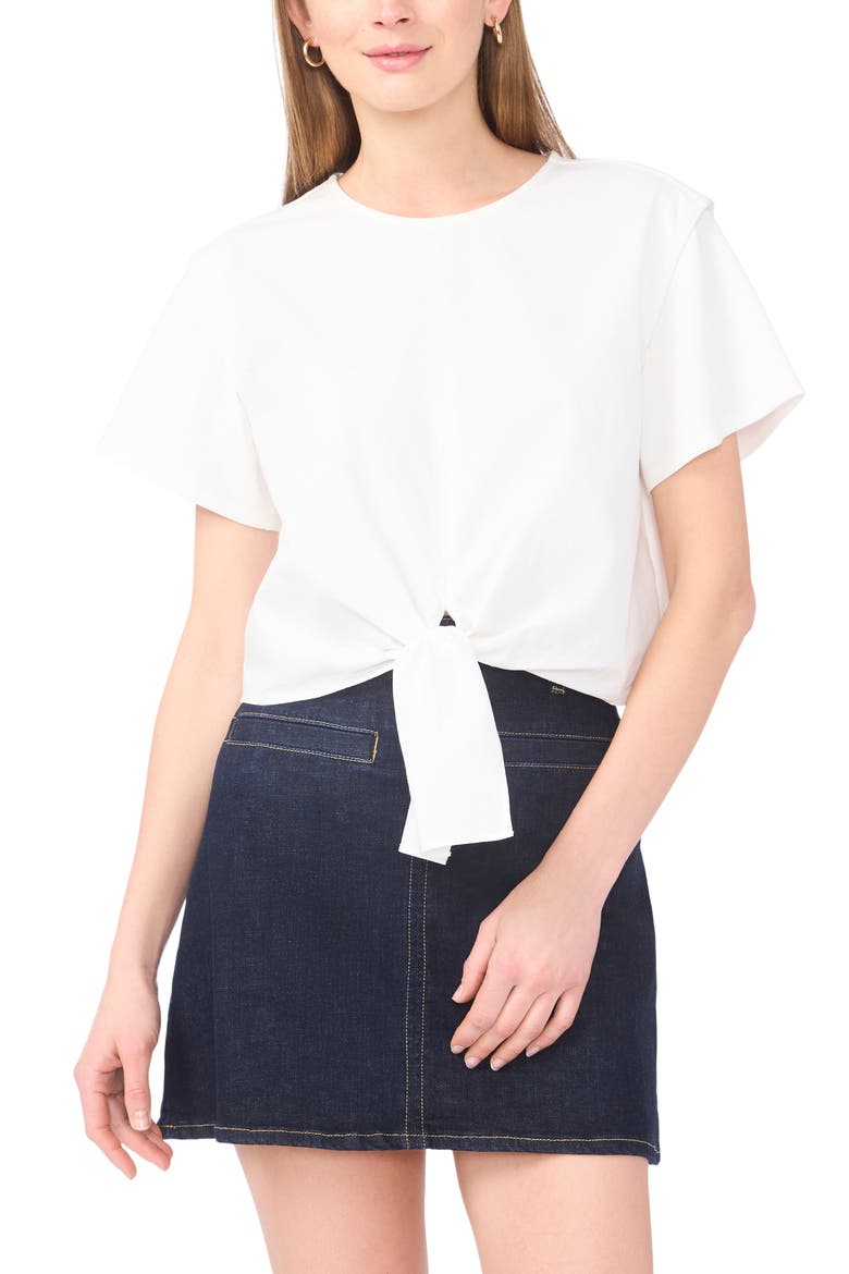 Tie Front Top, Main, color, ULTRA WHITE