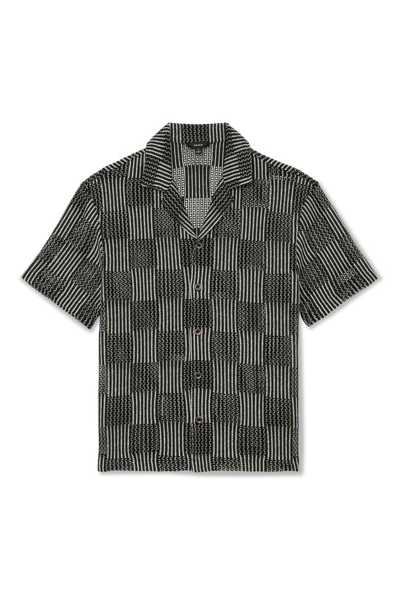 Carlos Striped Polo, Alternate, color, BLACK