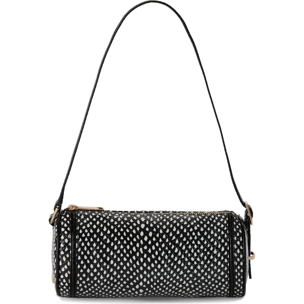 Brahmin Billie Leather Barrel Bag In Black