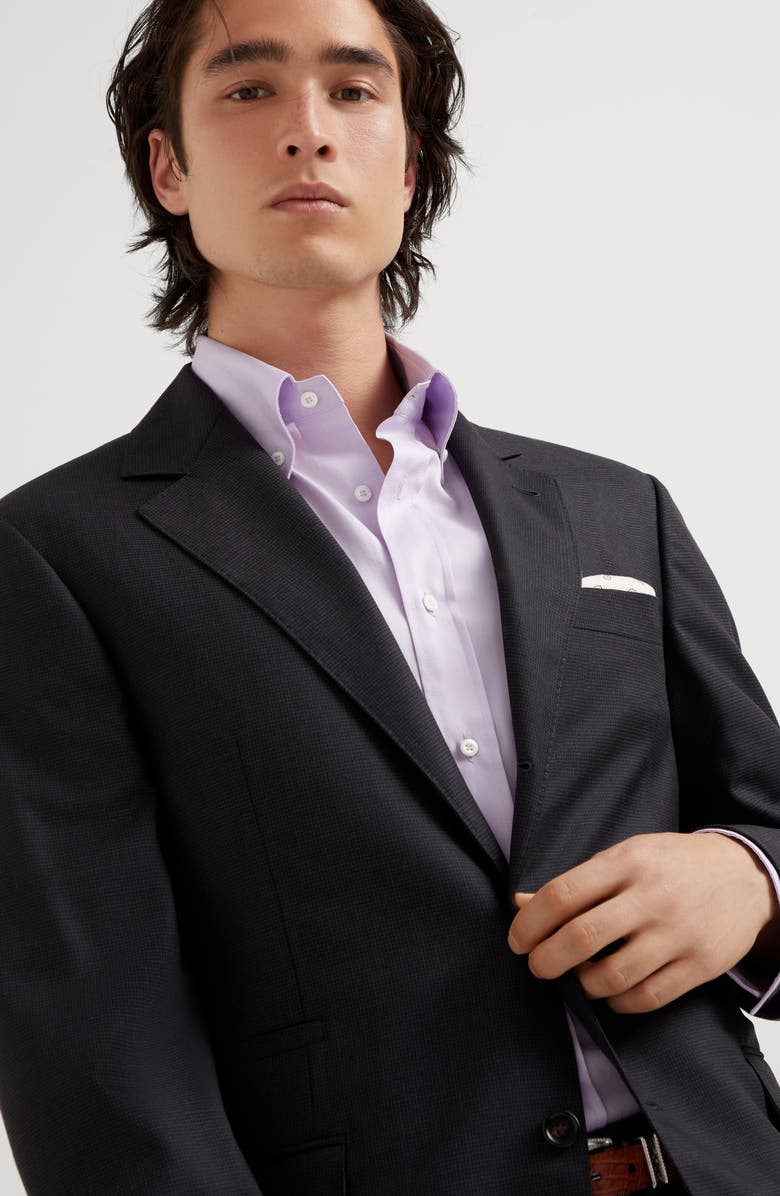 Brunello Cucinelli Houndstooth blazer, Alternate, color, Anthracite