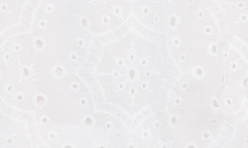 Habitual Girls' Puff Sleeve Faux Wrap Eyelet Romper - Big Kid In White