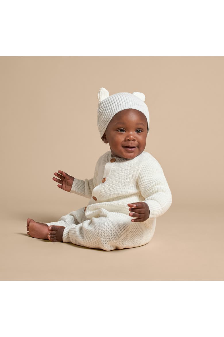 Romper & Hat Set, Alternate, color, Ivory