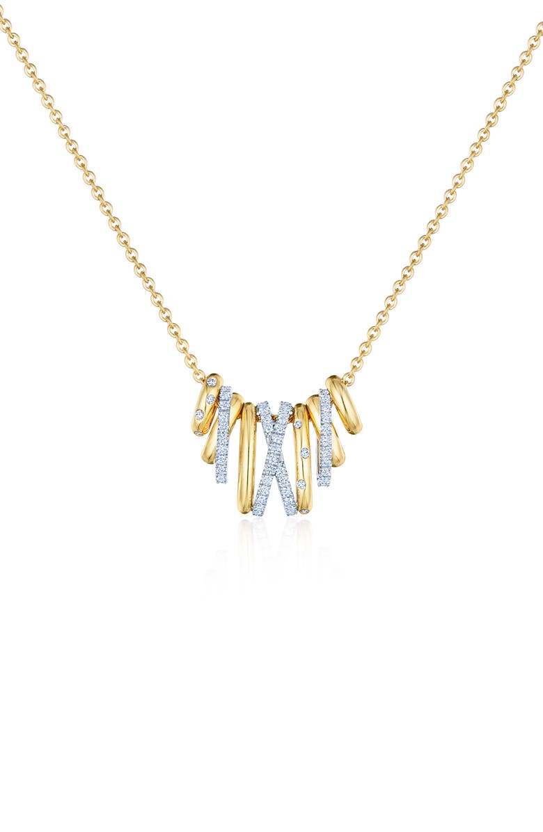 Kwiat Orbit Diamond Pendant Necklace, Main, color, Yellow Gold/ Diamond