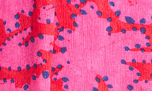 Nic + Zoe Nic+zoe Clashy Petals Ruffled French Terry Dress In Pink Multi
