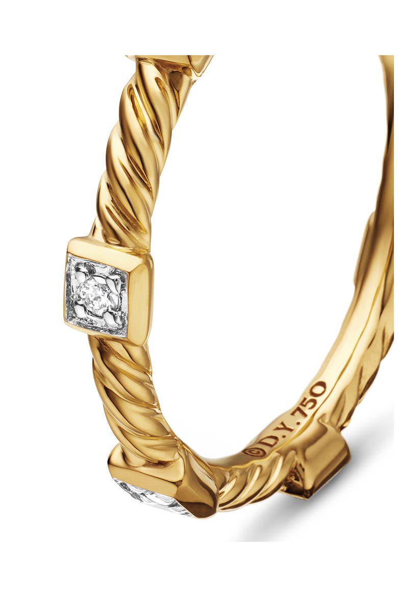 Cable Collectibles 18k Gold Diamond Stack Ring, Alternate, color, 18K YELLOW GOLD/ DIAMOND