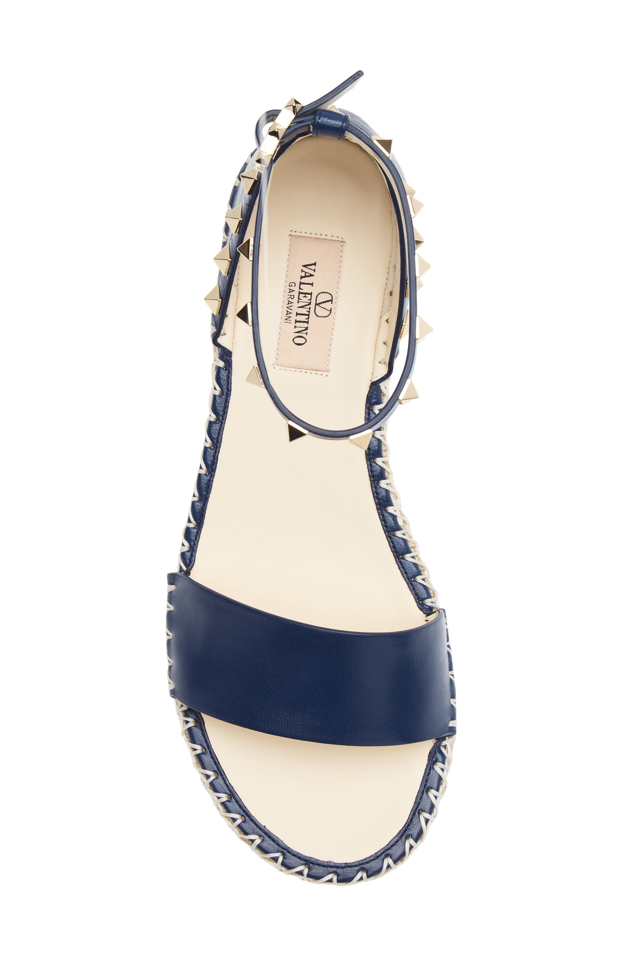 Rockstud Espadrille Wedge Sandal, Alternate, color, NAVY