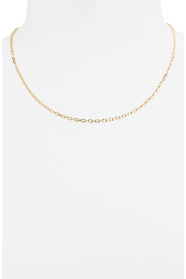 18K Gold Plated Sterling Silver Chain Necklace, Alternate, color, GOLD